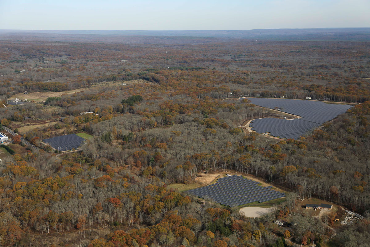 The Hopkinton solar array, from Green Development LLC, is actually three fields of solar panels. Photo courtesy: Green Technologies