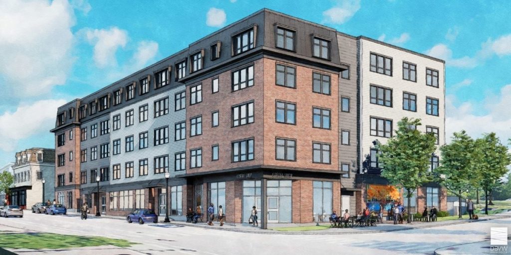 Un proyecto en dos partes que incluye 39 apartamentos nuevos en 434 Atwells Avenue y la conservación y renovación de 46 apartamentos en el barrio Elmwood de Providence.