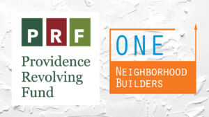 Logotipos del Fondo Rotatorio de Providence y de ONE Neighborhood Builders