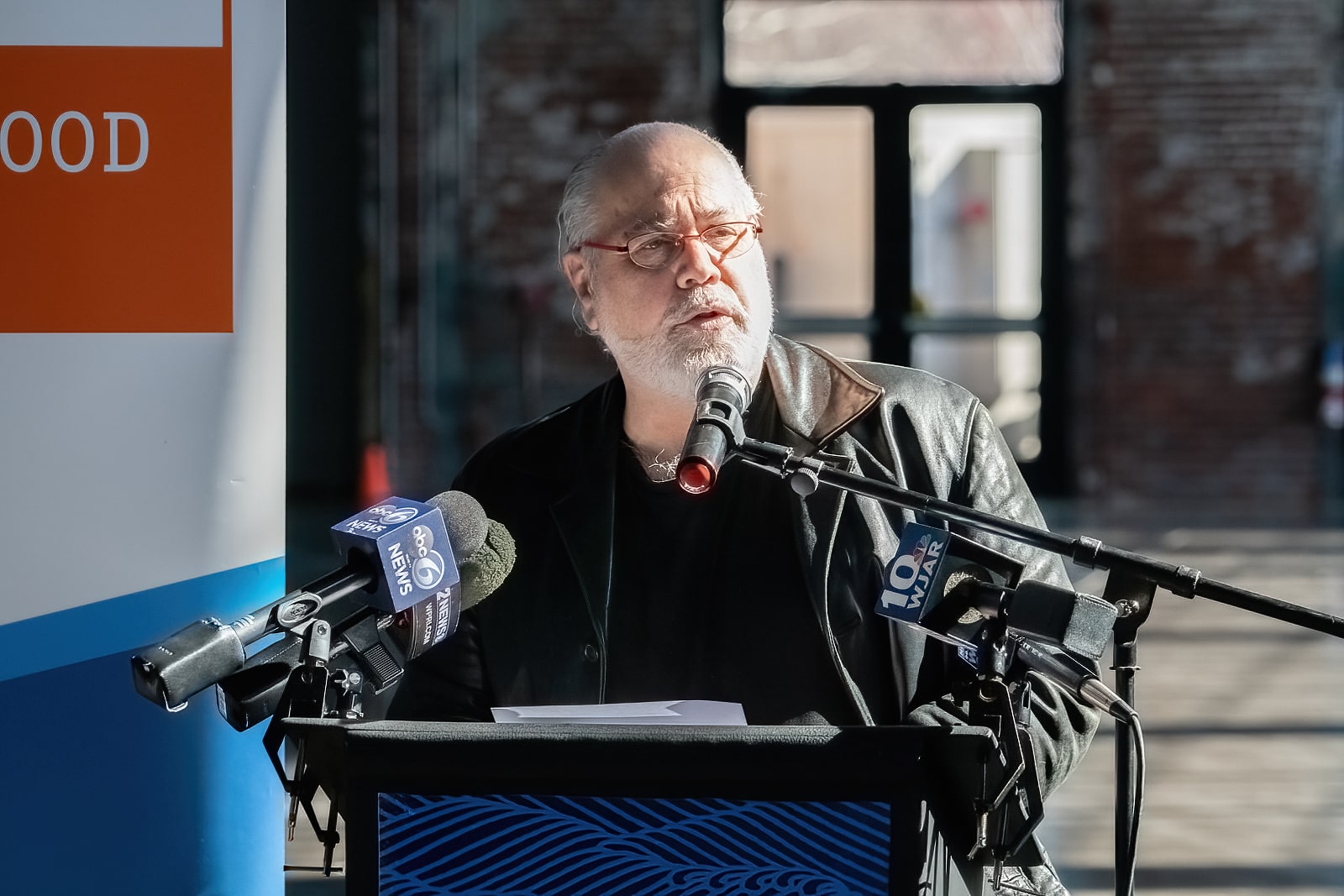 Peter Mello, managing director of Waterfire, noted that the Waterfire Arts Center, which housed Monday’s event, serves as a cultural anchor instituition in Central Providence. He spoke at the Roadmap release event on Monday, March 27, 20o23. Photo by Stephen Ide/ONE|NB