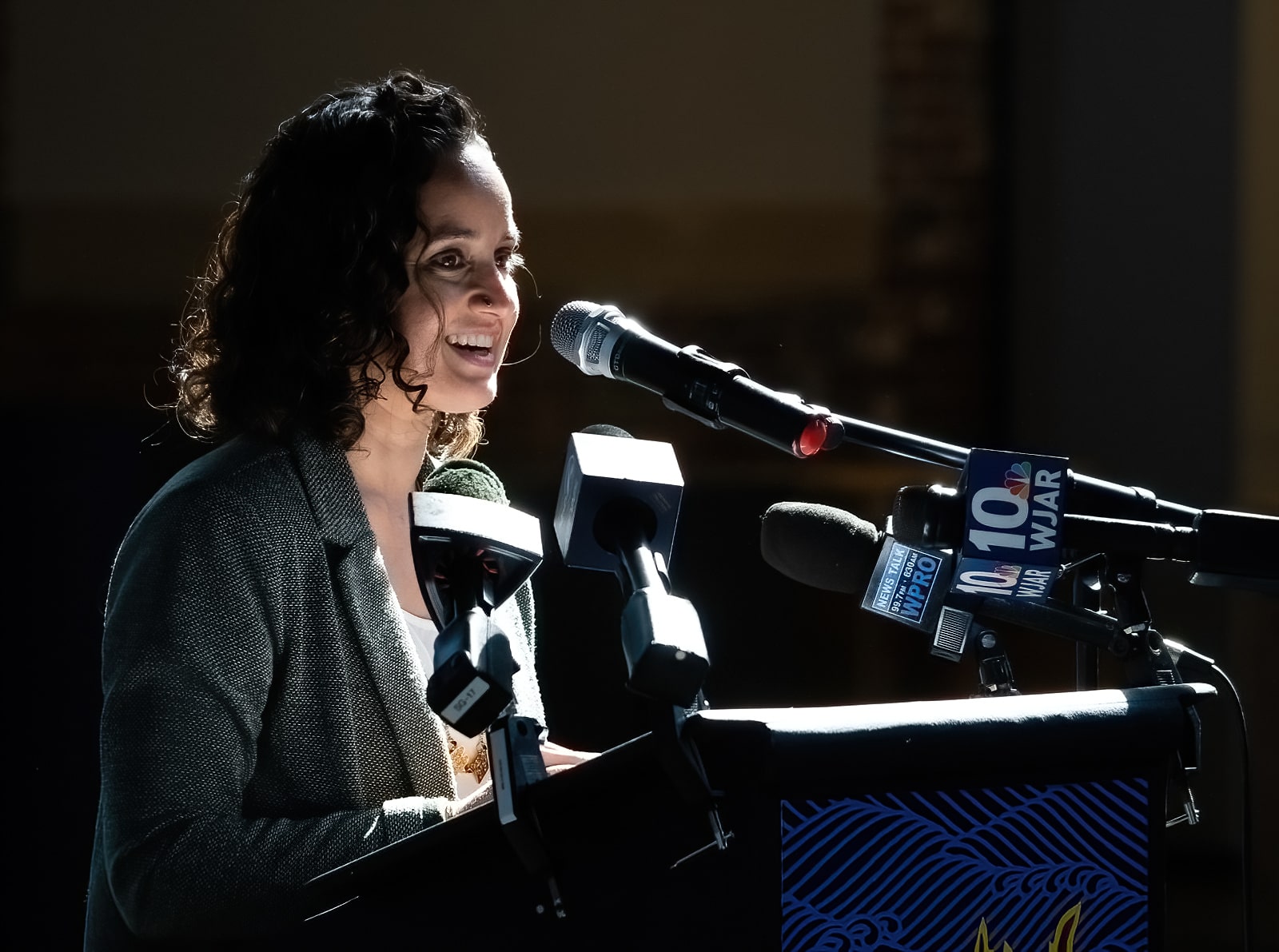 Anusha Venkataraman, the new managing director of CPO-HEZ, spoke about the importance of community organizations and art in community development and civic engagement. She spoke at the Roadmap release event on March 27, 2023. Photo by Stephen Ide/ONE|NB