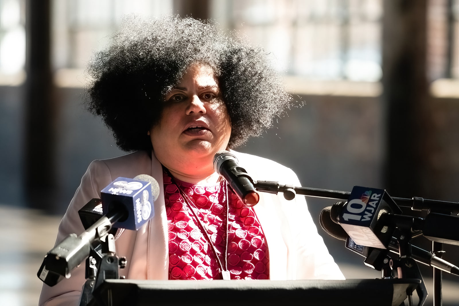 Cassandra Thomas, Economic Development Director, City of Providence, said CPO-HEZ and the Central Providence Roadmap align with Providence Mayor Brett Smiley’s vision of community-centric economic development planning. She spoke at the Roadmap release event on March 27, 2023. Photo by Stephen Ide/ONE|NB