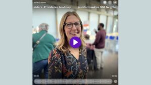 Jennifer Hawkins, Executive Director of ONE Neighborhood Builders, screengrab for WPRO radio interview