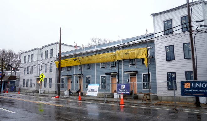 Under construction, the front of the Residences at Riverside Square on Bullocks Point Avenue in East Providence. Kris Craig/The Providence Journal
