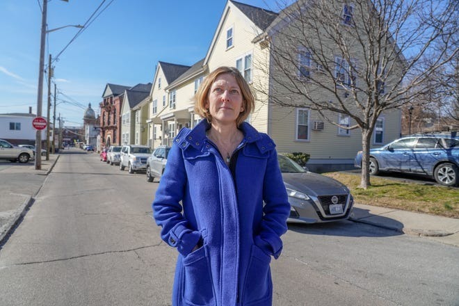 Jennifer Hawkins, CEO of One Neighborhood Builders, an OIneyville-based nonprofit that is working to build an affordable housing development in East Providence. David DelPoio photo/The Providence Journal